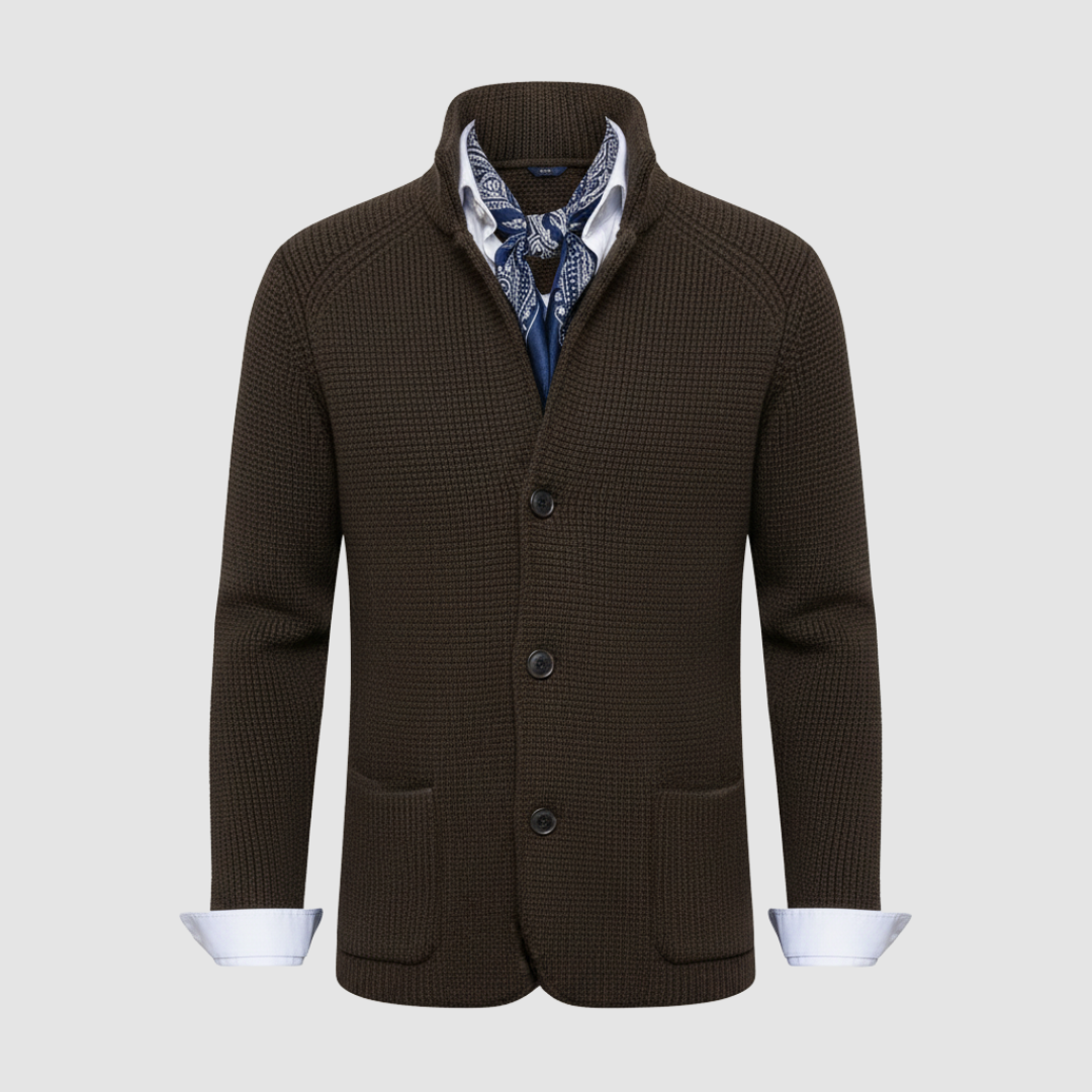 Cappotto da uomo doppiopetto con collo alto