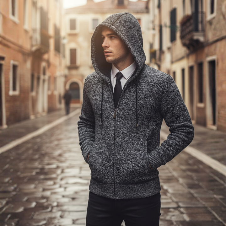 Maglione Uomo con Zip in Materiale Morbido