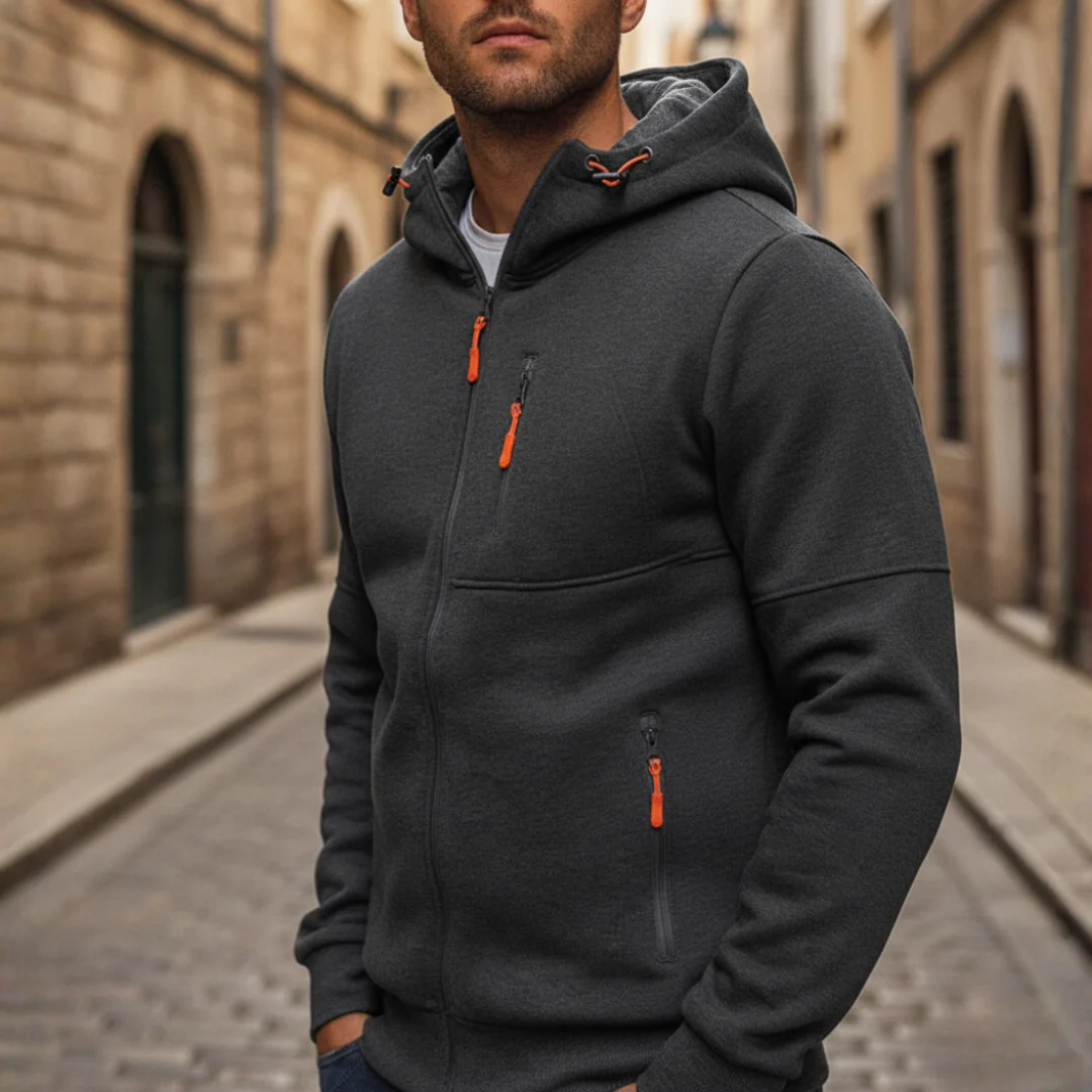 Giacca con Cappuccio da Uomo con Cerniera