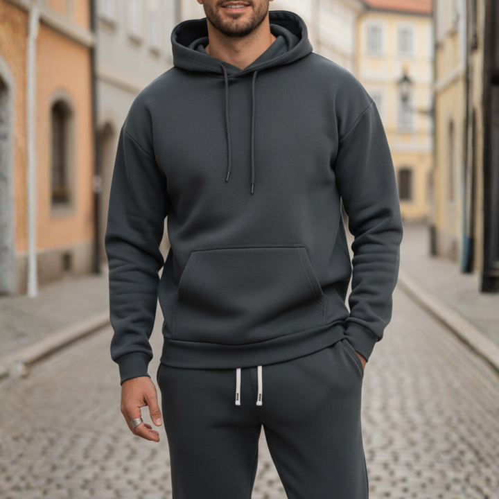 Tuta Uomo Felpato Casual con Cappuccio