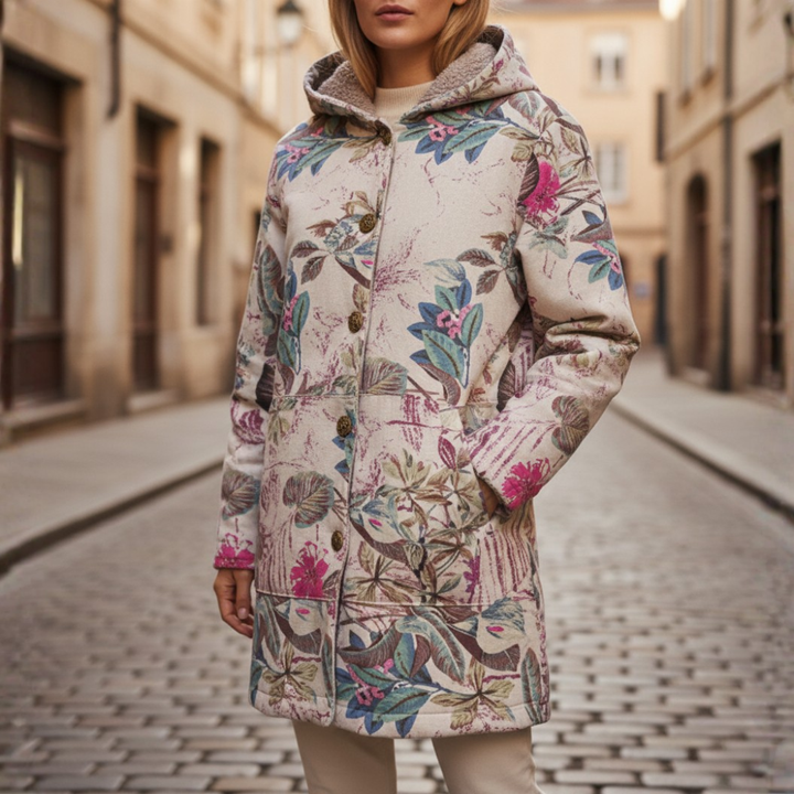 Giacca Invernale da Donna con Fantasia Floreale