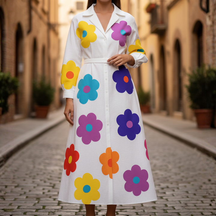 Abito Donna con Collo e Maniche Lunghe