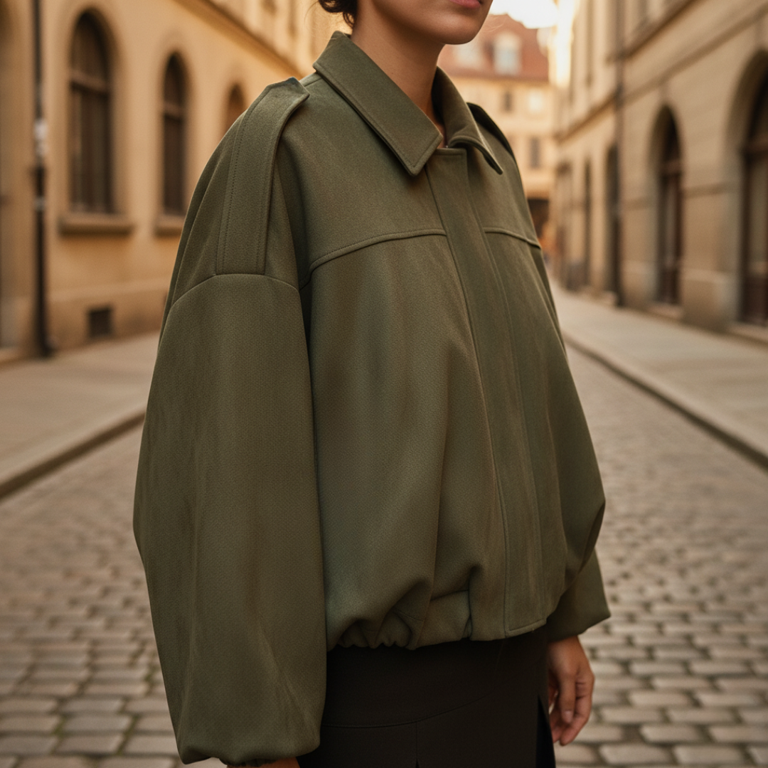 Giacca Donna Oversize Elegante in Tessuto Misto