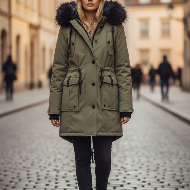 Parka con cappuccio per donna