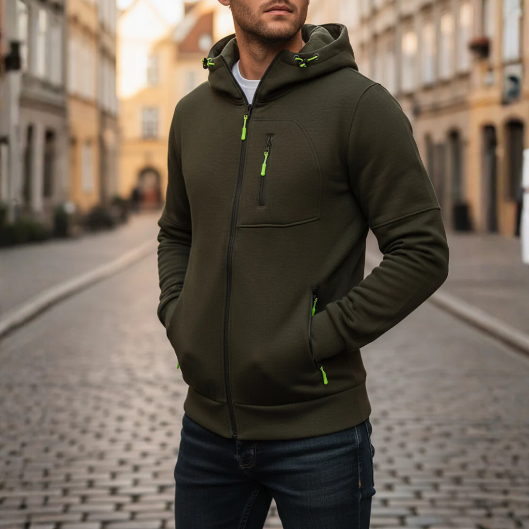Giacca con Cappuccio da Uomo con Cerniera