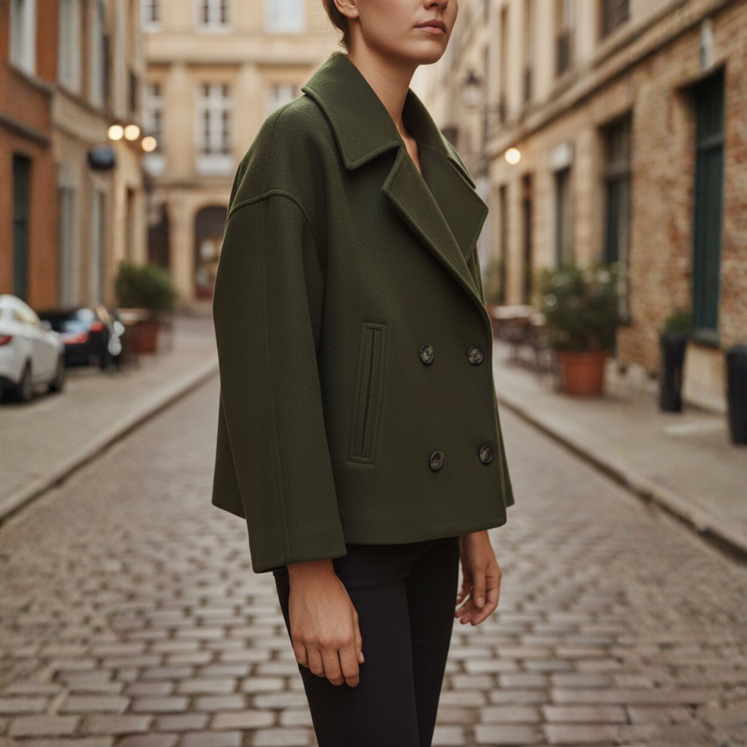 Giacca Corto Donna in Materiale Misto