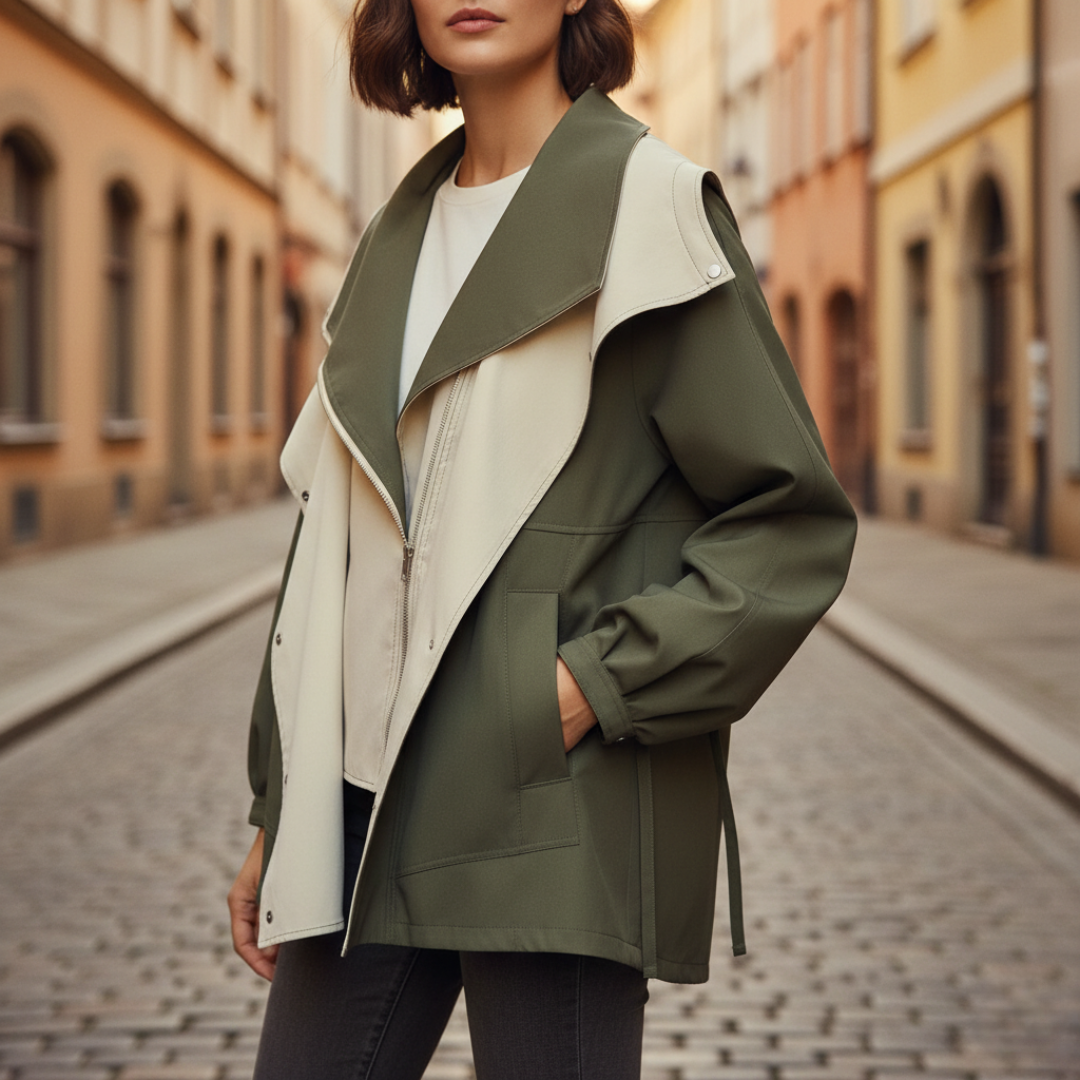 Giacca Donna con Collo Alto e Zip