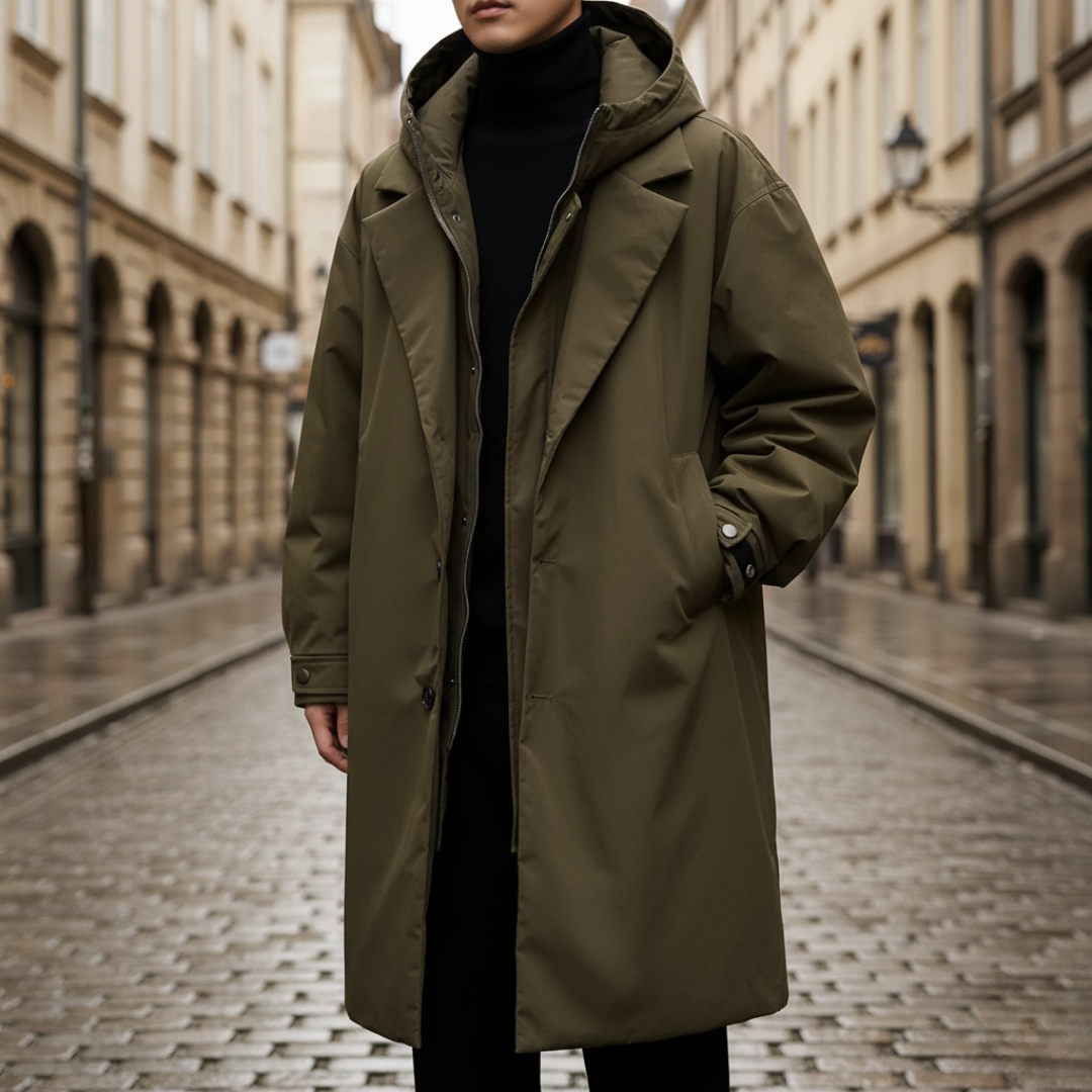 Cappotto Uomo Impermeabile con Cappuccio