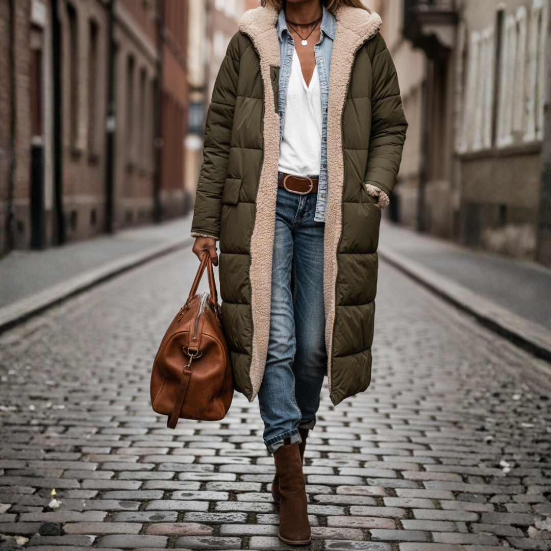 Giacca imbottita donna con cappuccio