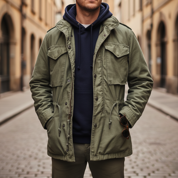 Giacca Uomo Giubbino Military Verde