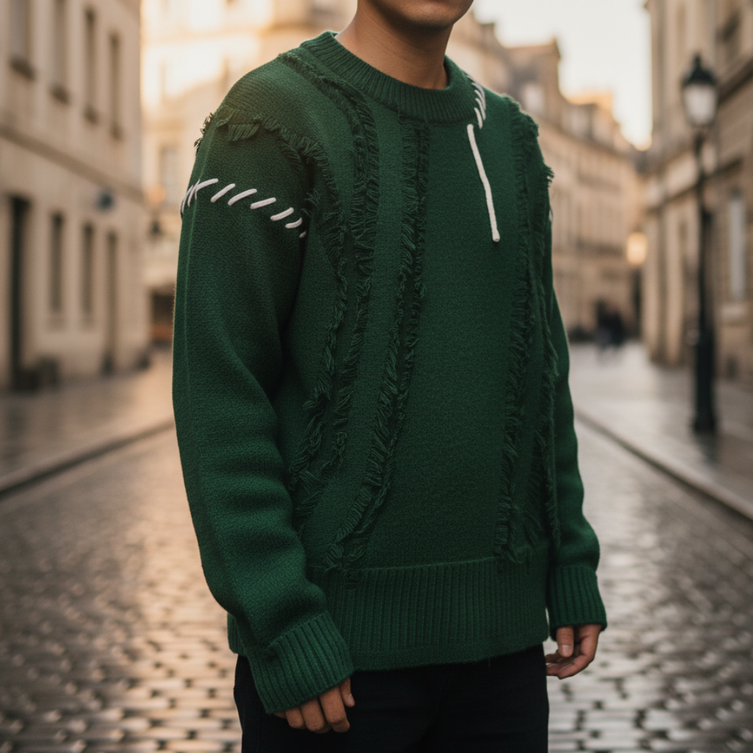 Maglione da uomo con frange