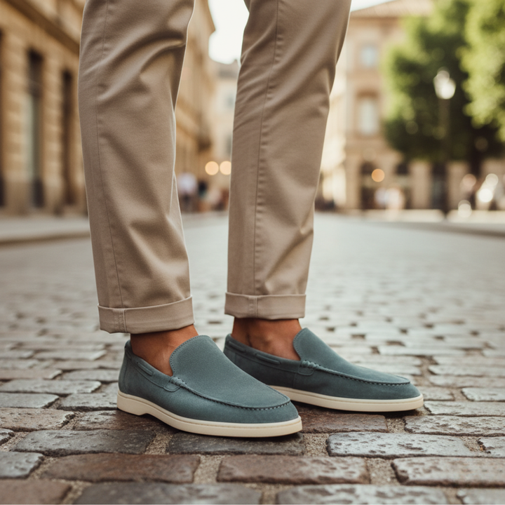 Mocassini Uomo Scamosciati Suola Gomma