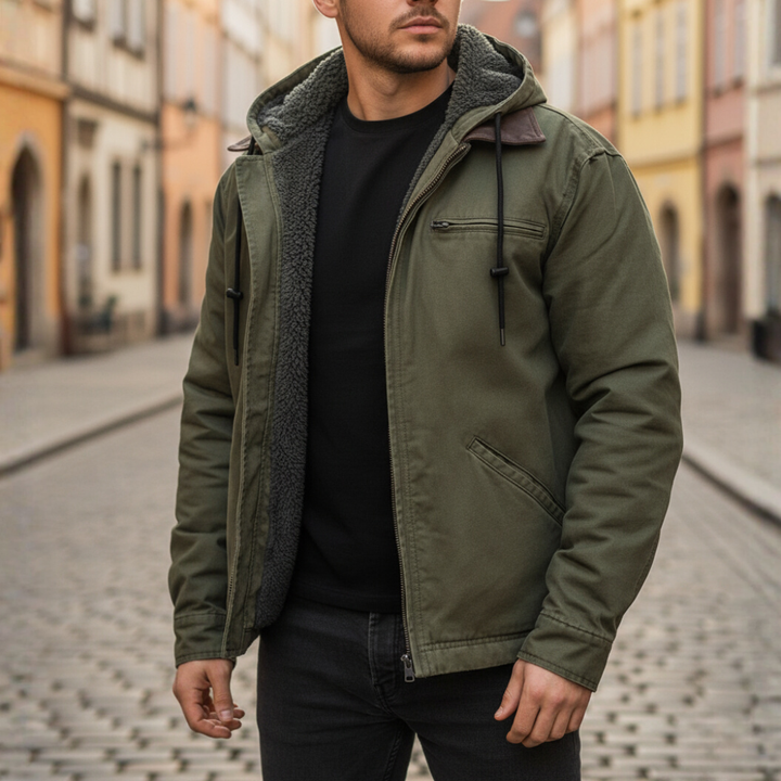 Giacca Uomo Invernale Con Pelliccia Interna Tessuto Resistente