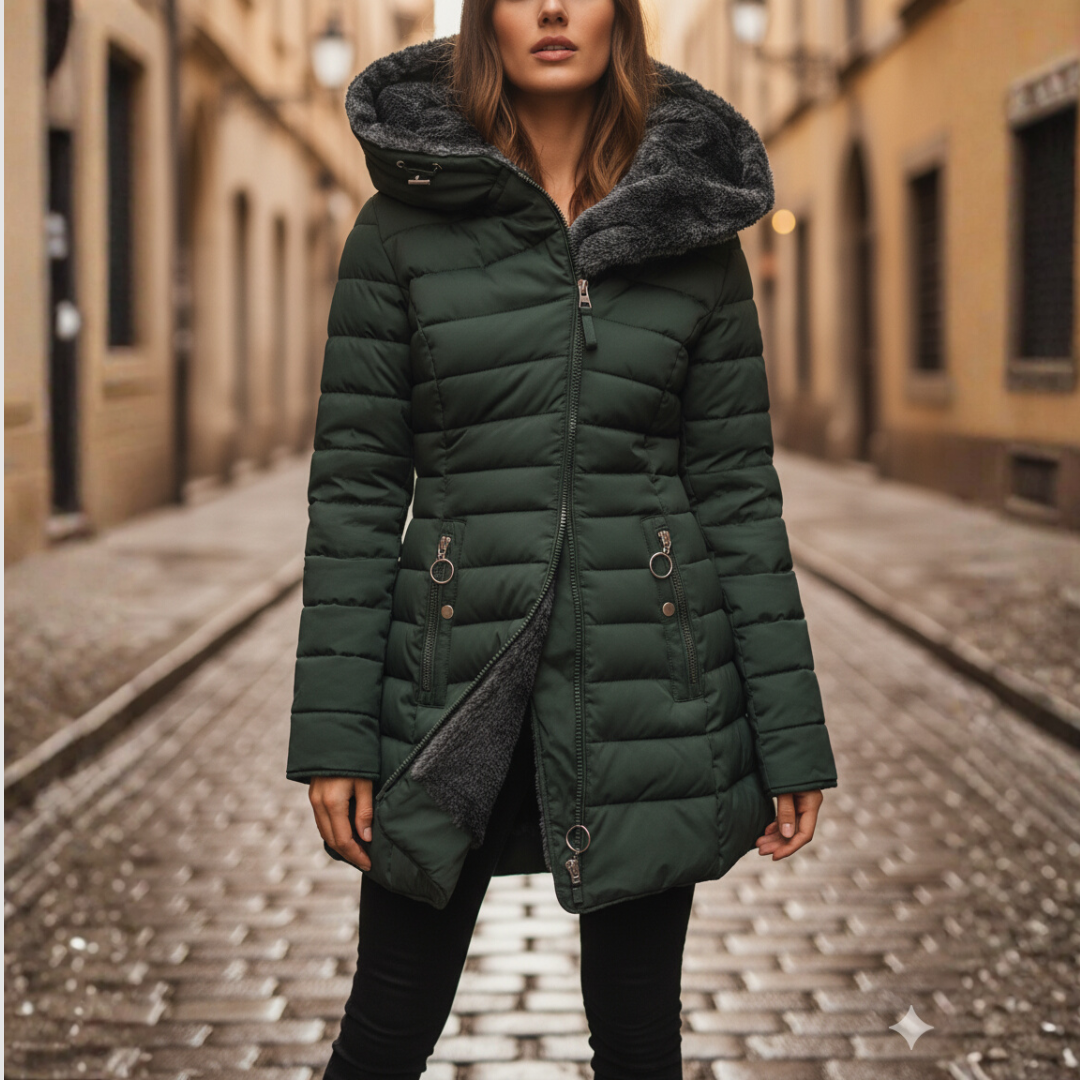 Damen Winter Daunenjacke mit Kapuze