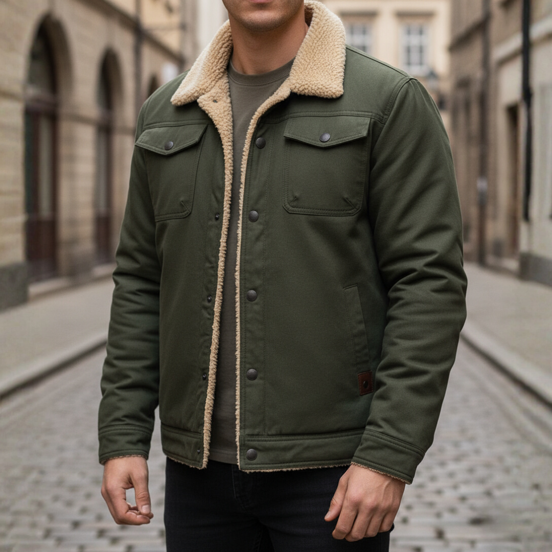 Giacca Uomo con Cappuccio e Tasche Laterali