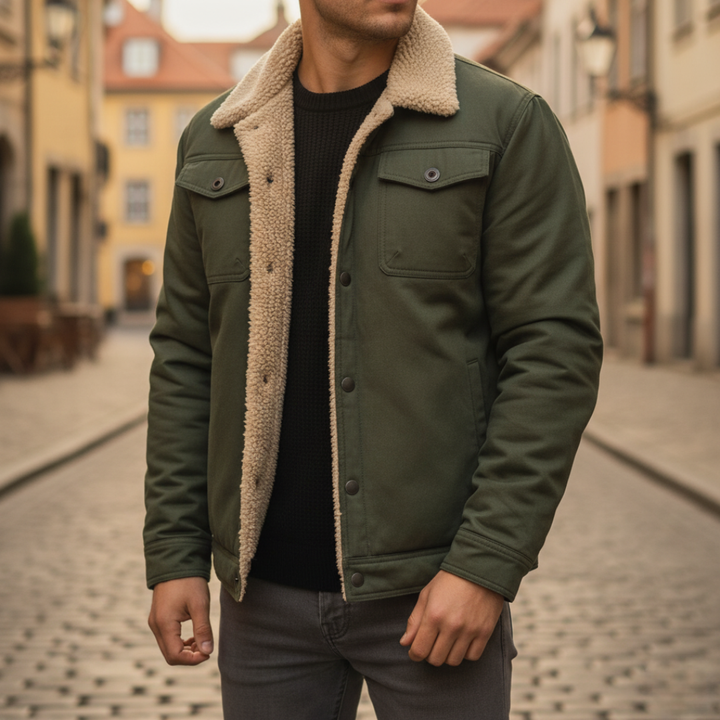 Giacca Uomo Invernale In Tessuto Con Pelliccia Interna