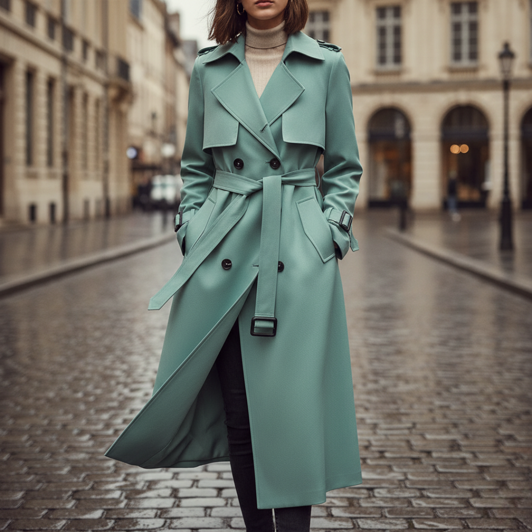 Trench Donna con Cintura Doppio Petto