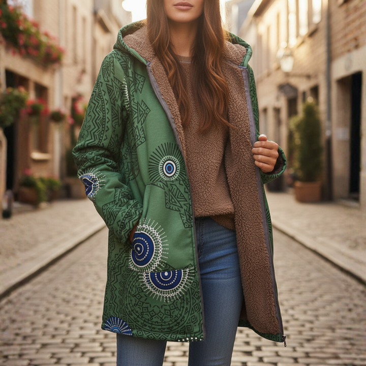 Giacca Invernale da Donna con Fantasia Floreale