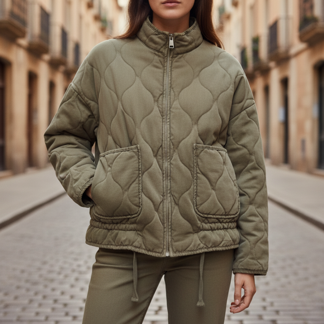 Giubbotto Donna Trapuntato Imbottito Collo Alto