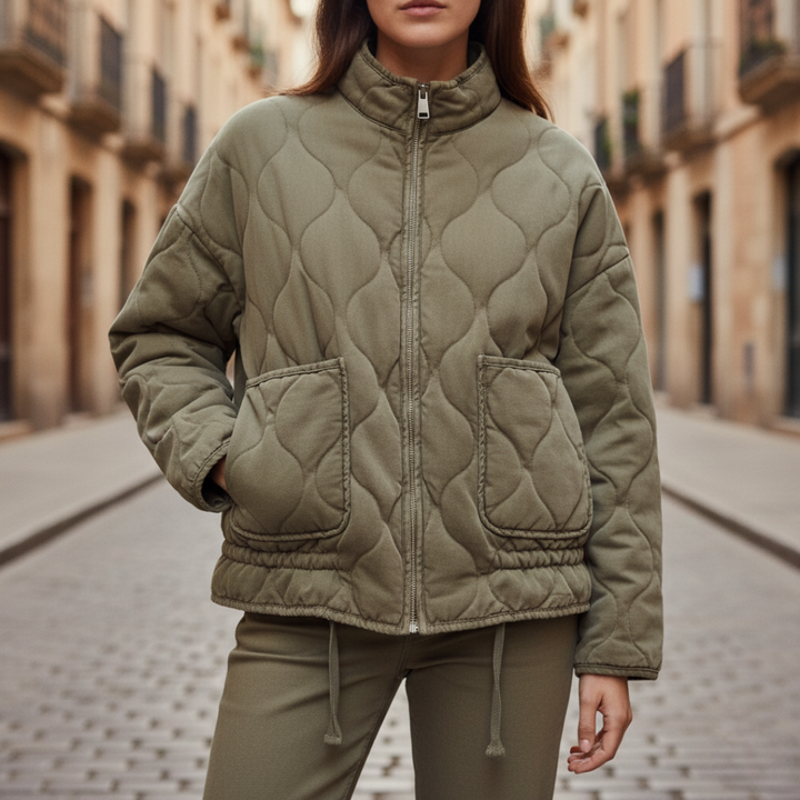 Giubbotto Donna Trapuntato Imbottito Collo Alto