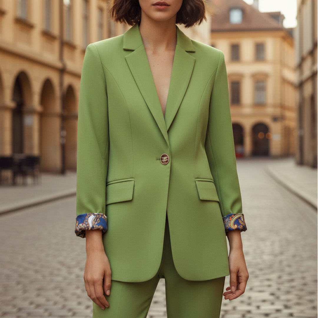 Blazer Donna Con Bottoni Maniche Con Dettaglio