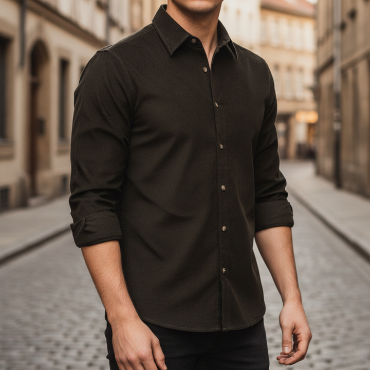 Herrenhemd Slim Cord Samt