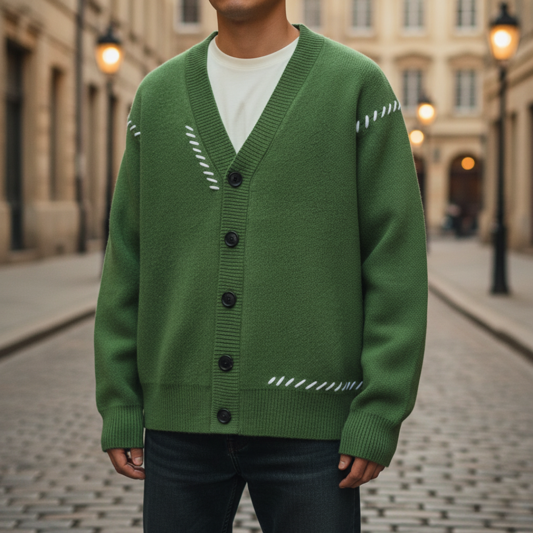 Cardigan Uomo in Tessuto con Bottoni