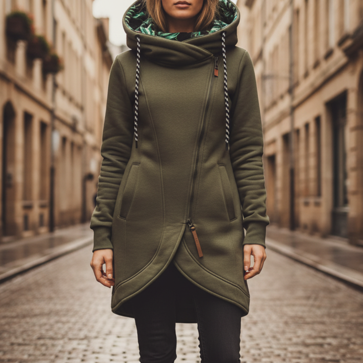 Giacca Donna con Cappuccio e Zip - Giacca Casual Invernale