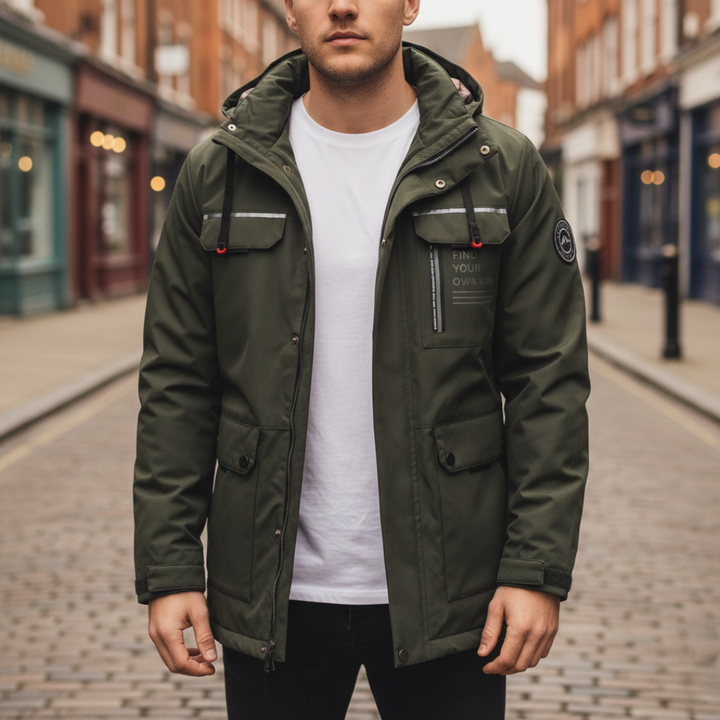 Giacca Uomo Impermeabile con Cappuccio