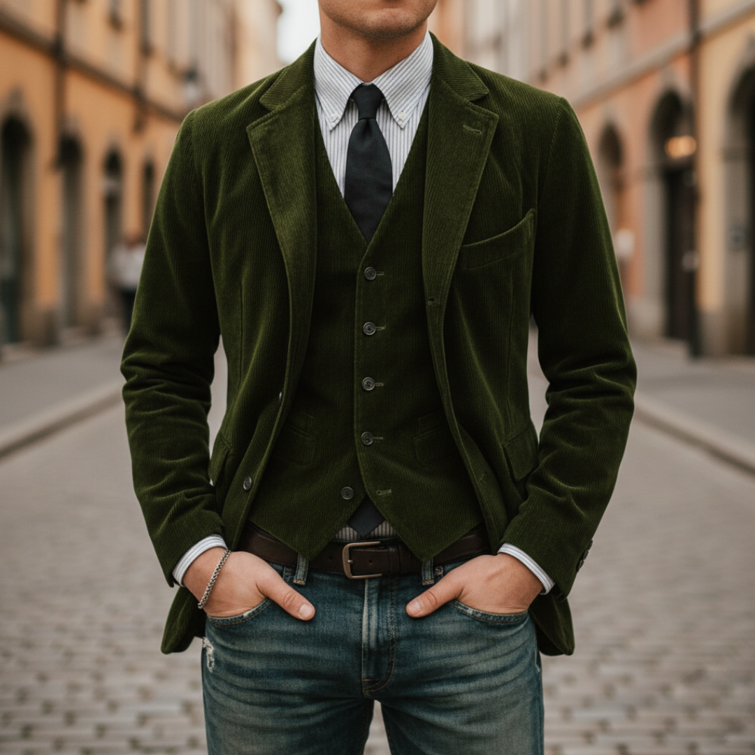 Giacca in velluto uomo con gilet