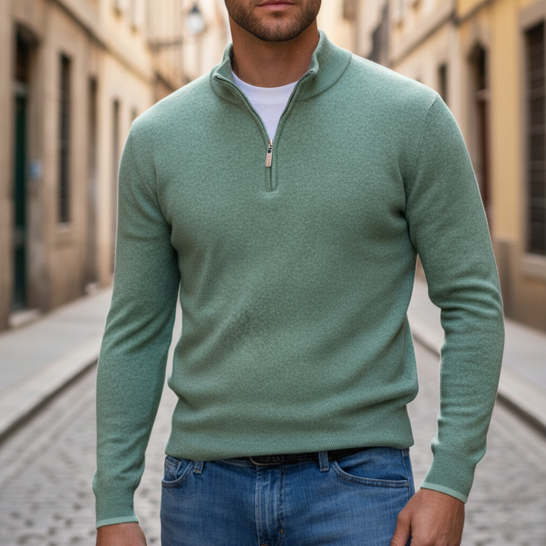 Maglione da uomo con zip corta