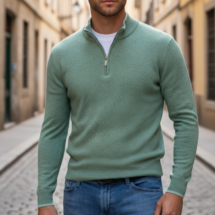 Maglione da uomo con zip corta