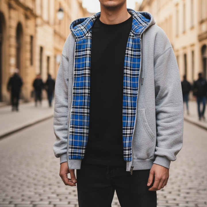 Felpa Unisex con Cappuccio con Interno Flanella