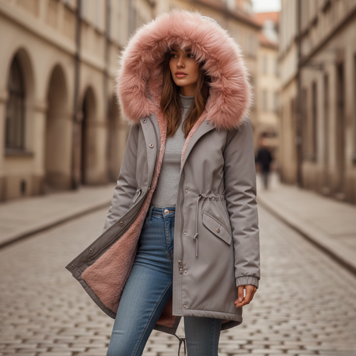 Parka Donna Invernale con Cappuccio e Pelliccia