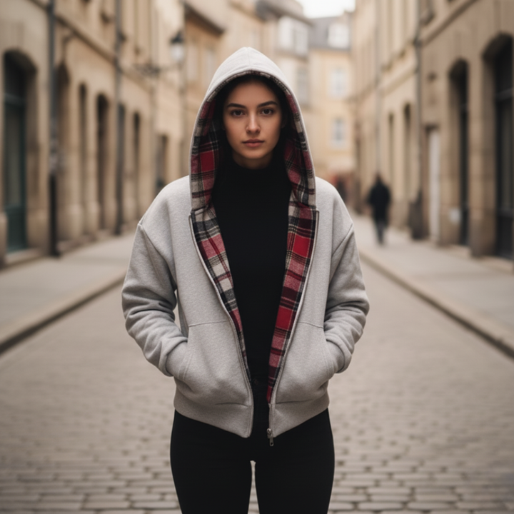 Felpa Unisex con Cappuccio con Interno Flanella