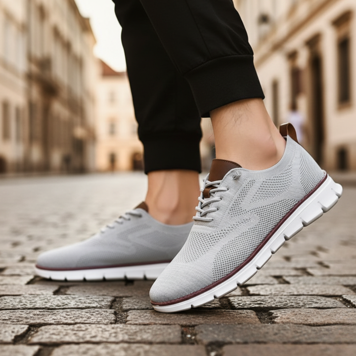 Scarpe Uomo Sportive in Mesh Traspirante con Suola in Gomma