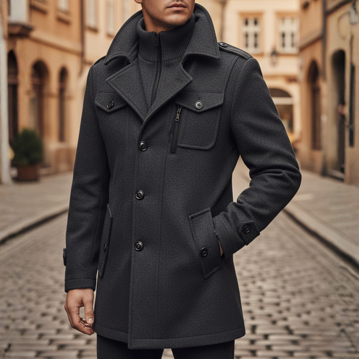 Cappotto Uomo con Tasche e Zip