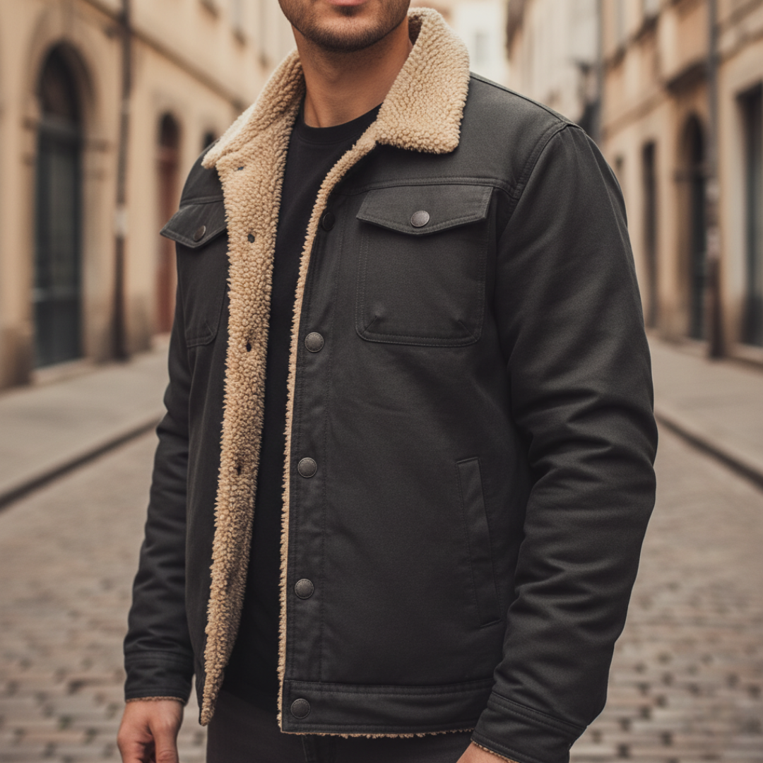Giacca Uomo Invernale In Tessuto Con Pelliccia Interna
