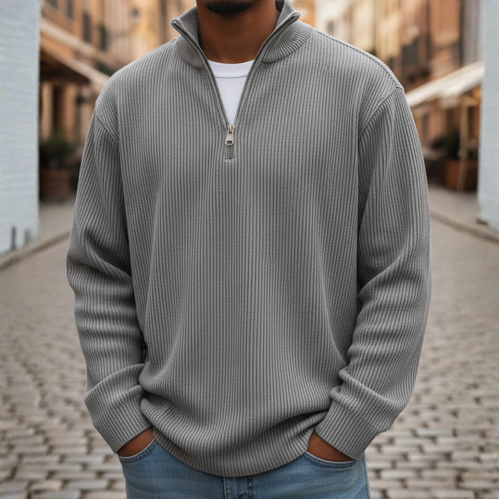 Maglione Uomo Collo Alto Zip in Maglia