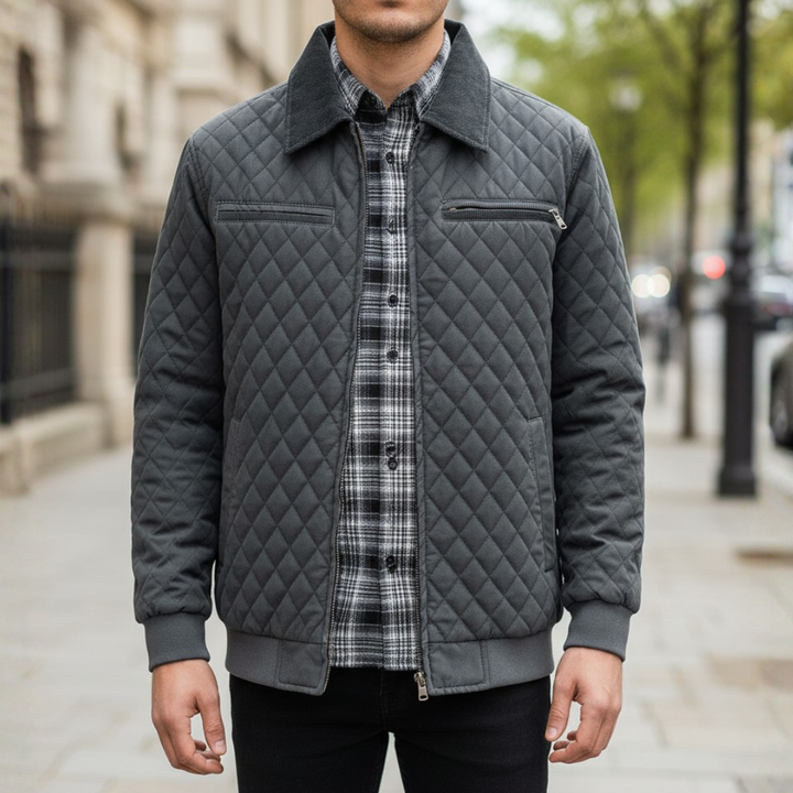 Quiltet Herrejakke i Stof