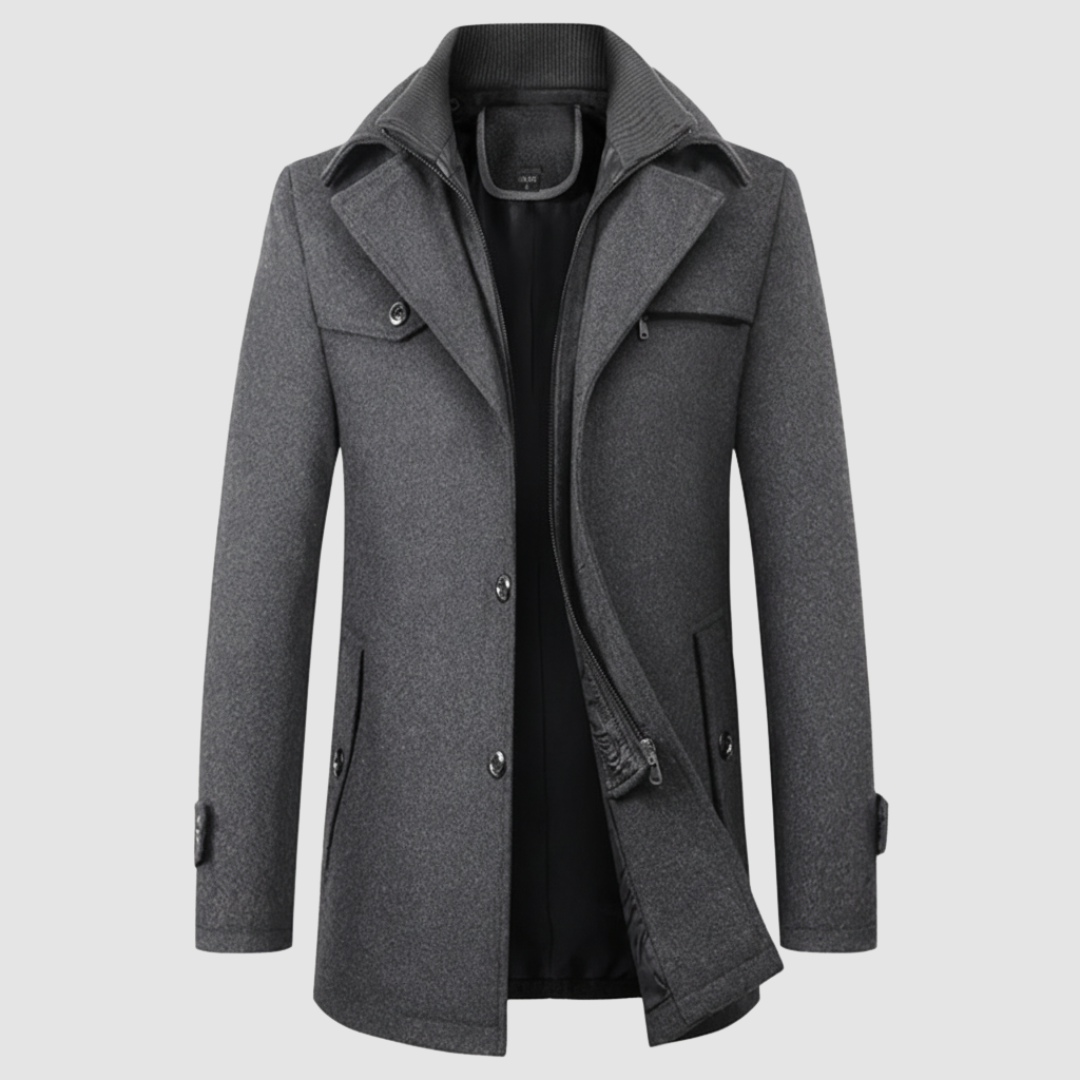 Cappotto uomo con colletto alto