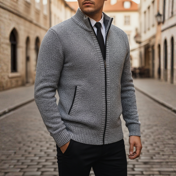 Maglione Uomo con Zip in Materiale Morbido