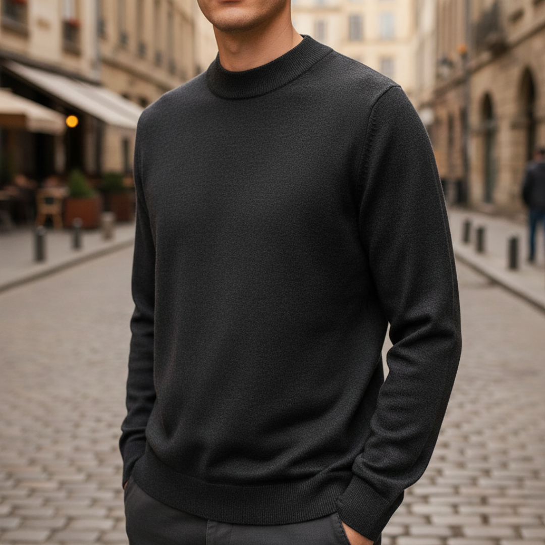 Maglione Uomo Collo Alto Maniche Lunghe