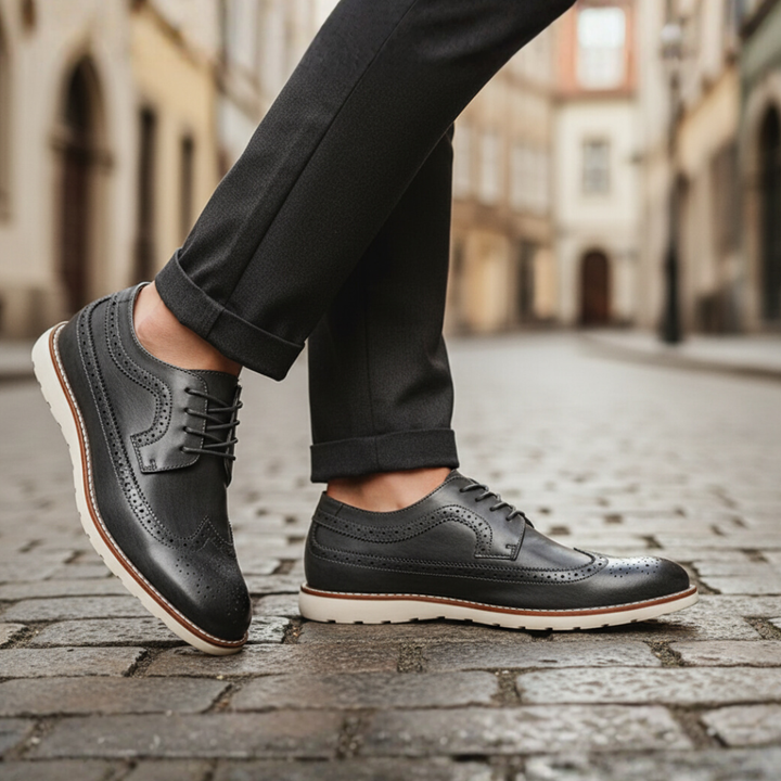 Scarpe uomo in pelle sintetica nera blu marrone con suola bianca