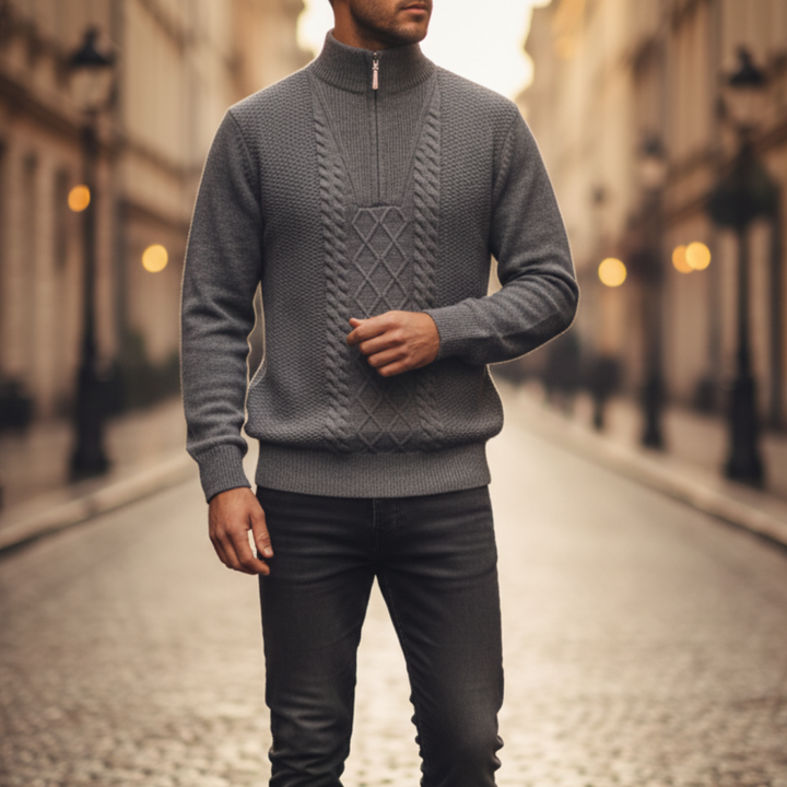 Maglione Uomo Mezza Zip