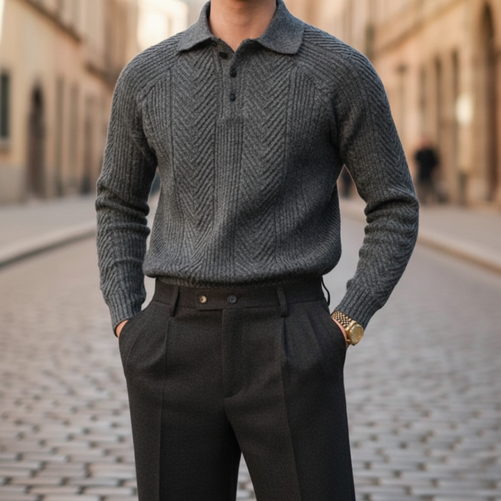 Maglione Uomo in con Collo a Polo