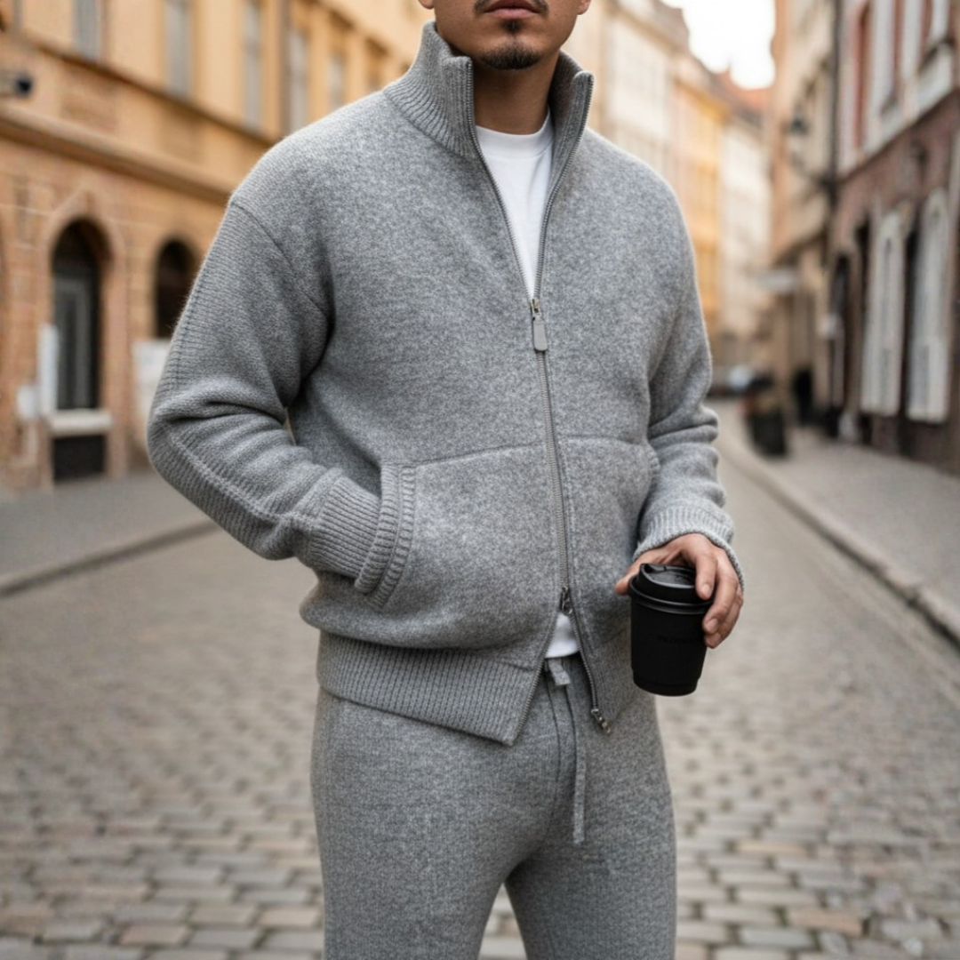 Giacca Uomo Lana Maglia Zip