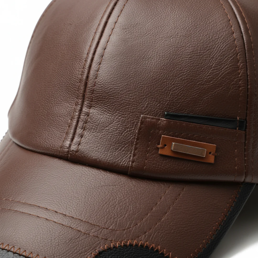 Unisex Adjustable Faux Leather Hat