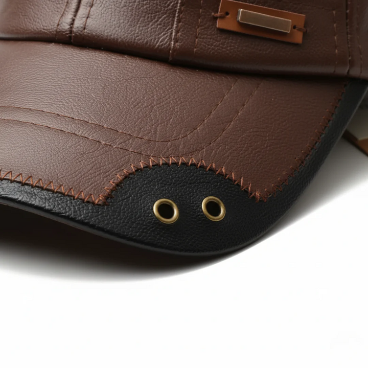 Unisex Adjustable Faux Leather Hat