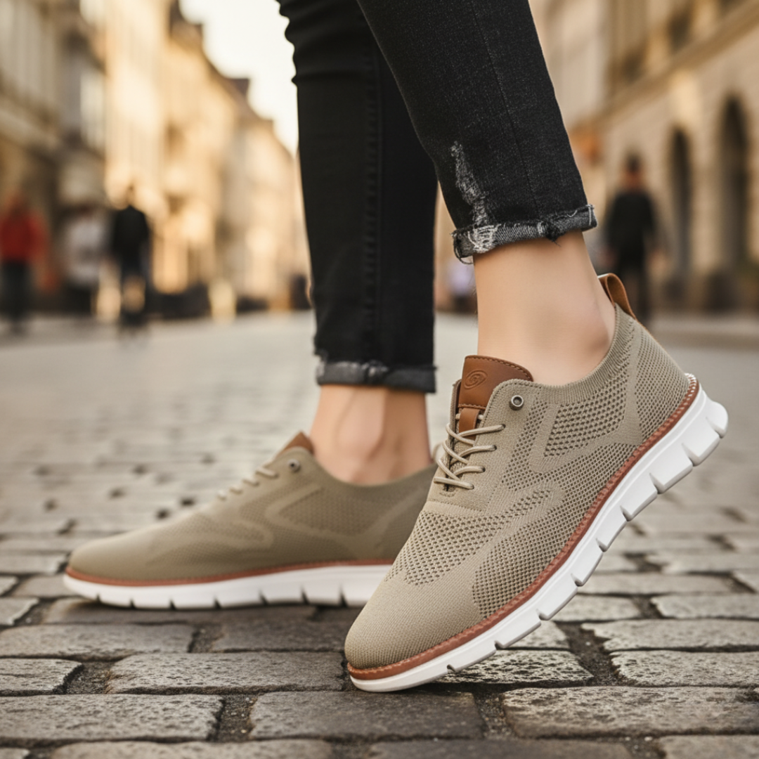 Scarpe Uomo Sportive in Mesh Traspirante con Suola in Gomma